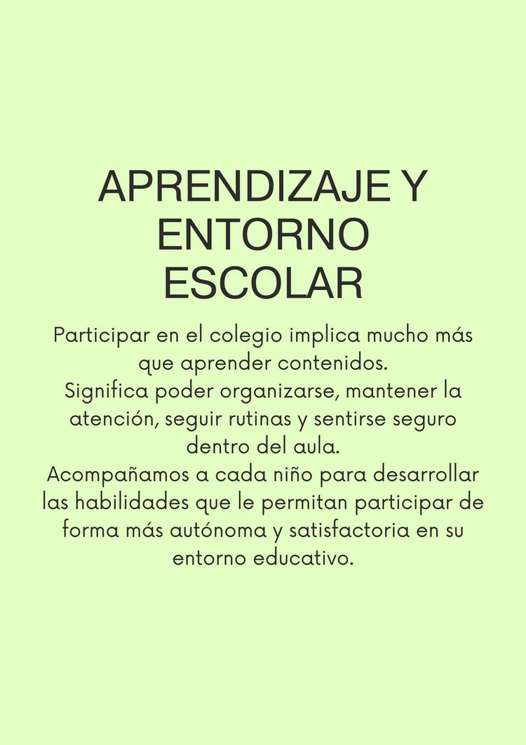 Aprendizaje y entorno escolar
