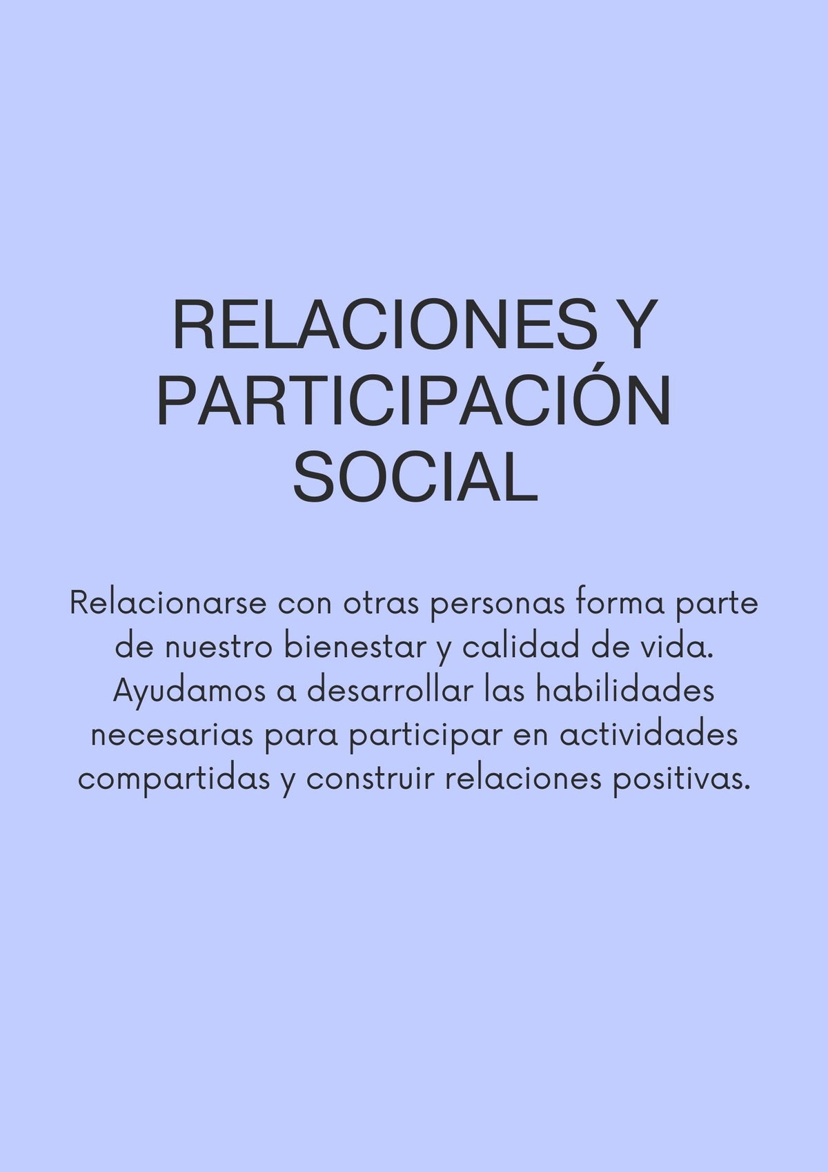 Relaciones y participación social