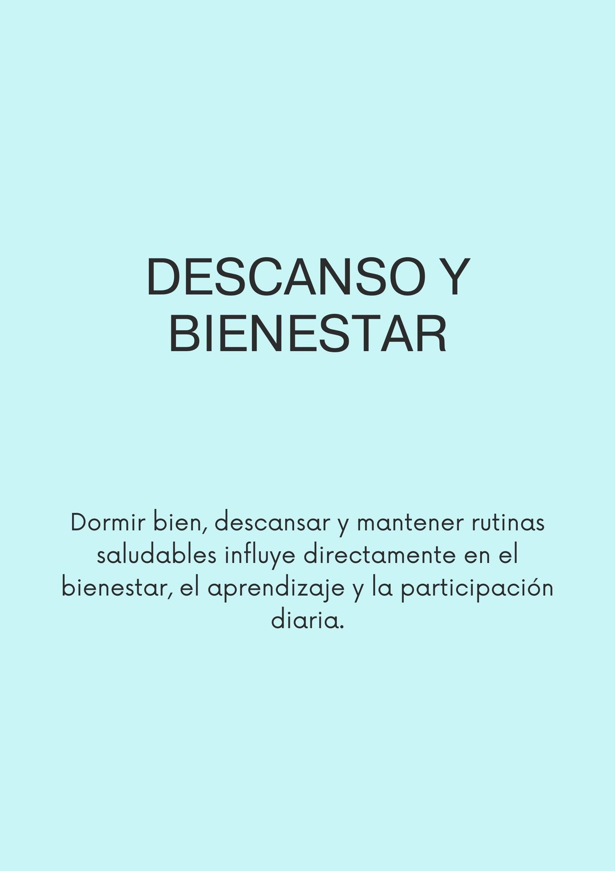 Descanso y bienestar